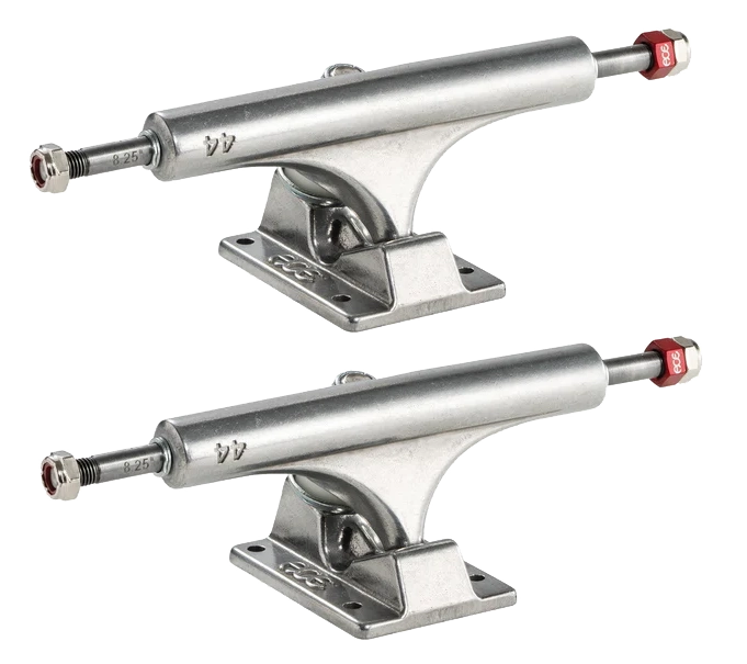 Ace 44 AF1 Trucks in polished finish, built for decks 8.25"–8.5", offering smooth turning and max durability.
