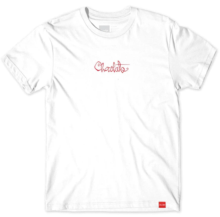 Chocolate 94 Script Tee, White