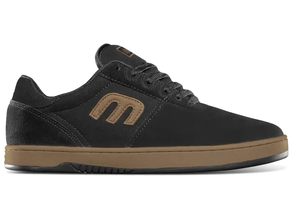 etnies Wallen Michelin skate shoe in black and brown with Michelin outsole, suede upper, and reinforced toe for durability and support.