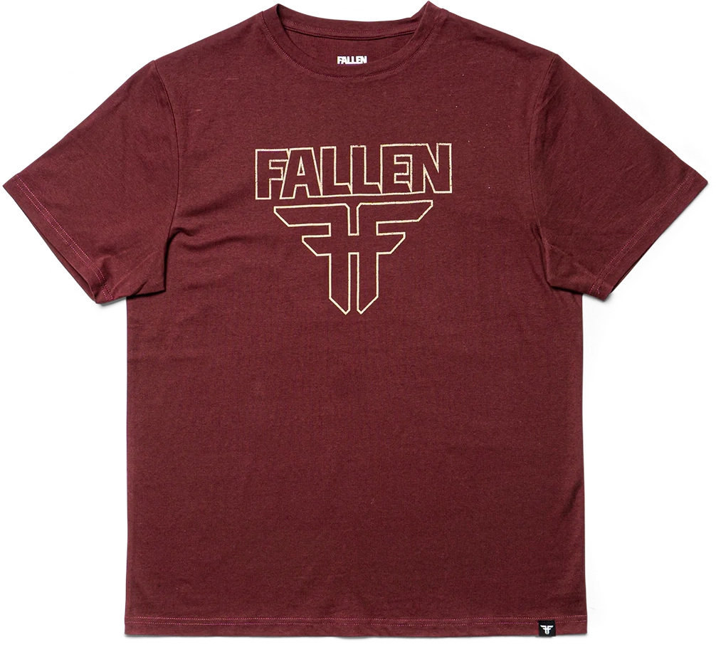 Fallen Insignia Tee, Crimson Off White