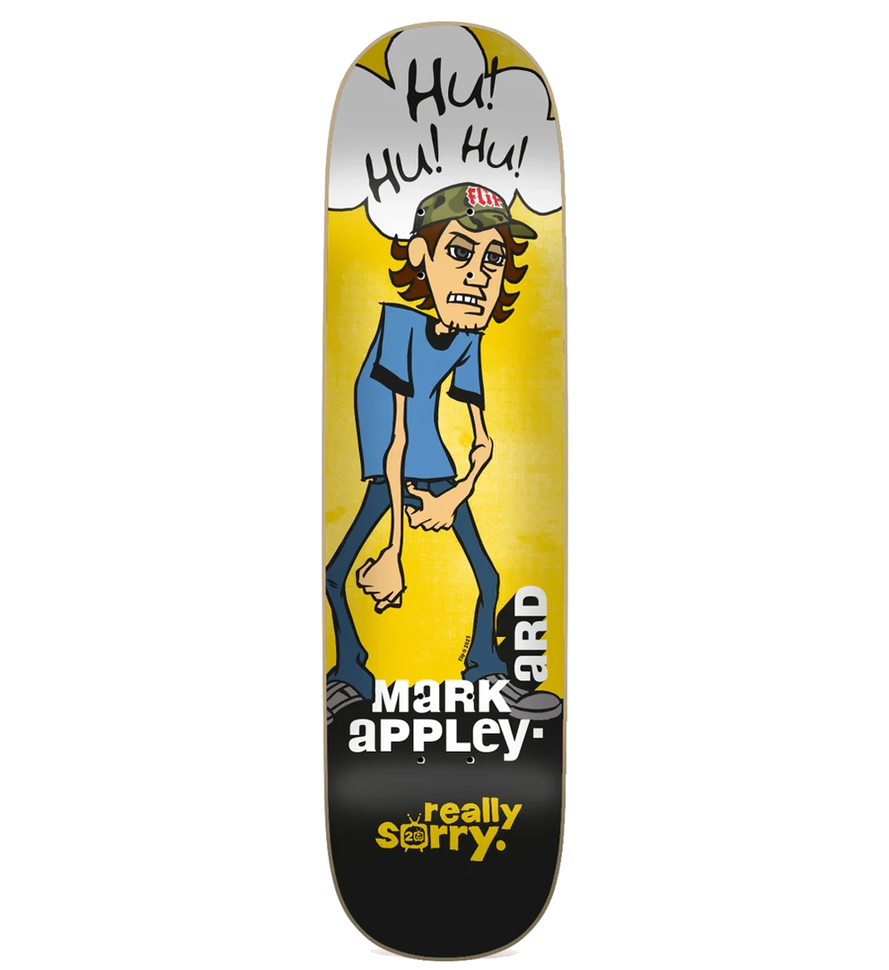 Flip Appleyard Really Sorry 8.25" Skate Deck with 20th anniversary graphic celebrating the legacy of Flip’s iconic 2003 video.