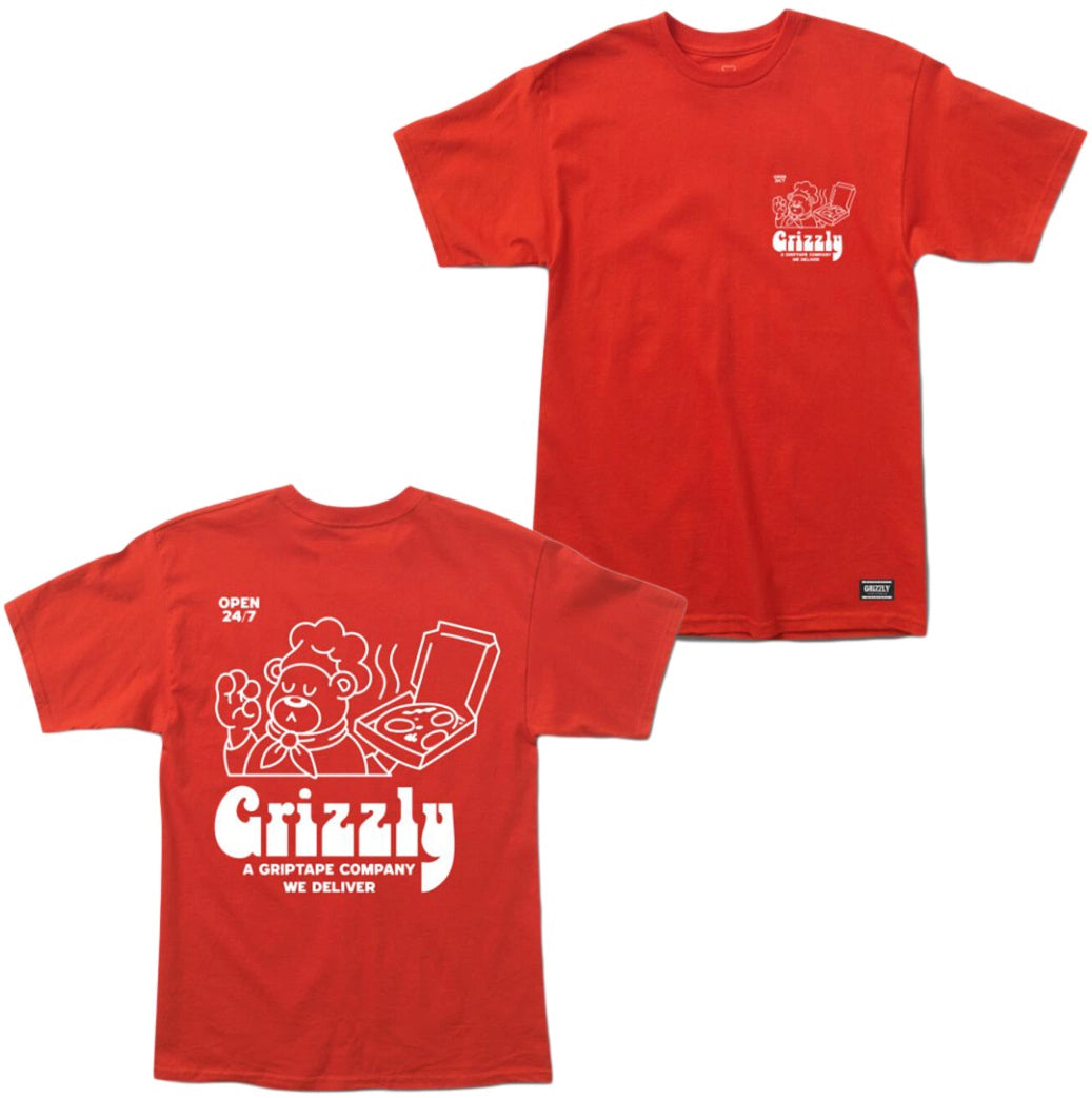 Grizzly By The Slice Tee Red