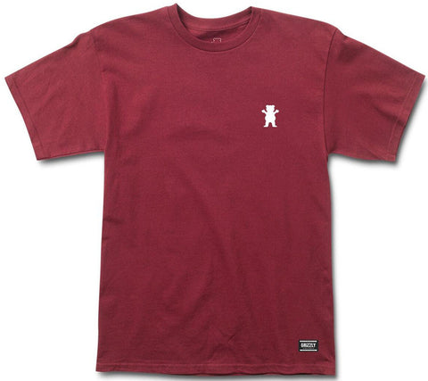 Grizzly Embroidered OG Bear Tee, Burgundy