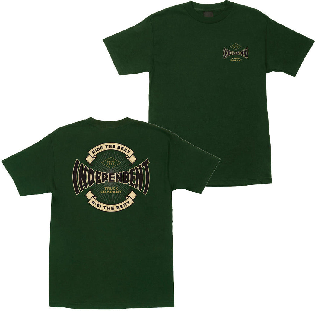 Independent Established 78 Tee forest green with front and back logo prints