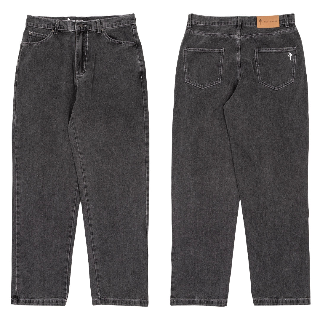 RDS Franklin Baggy Jeans in grey with relaxed fit, straight leg, and skate-ready non-stretch denim for comfort and durability.