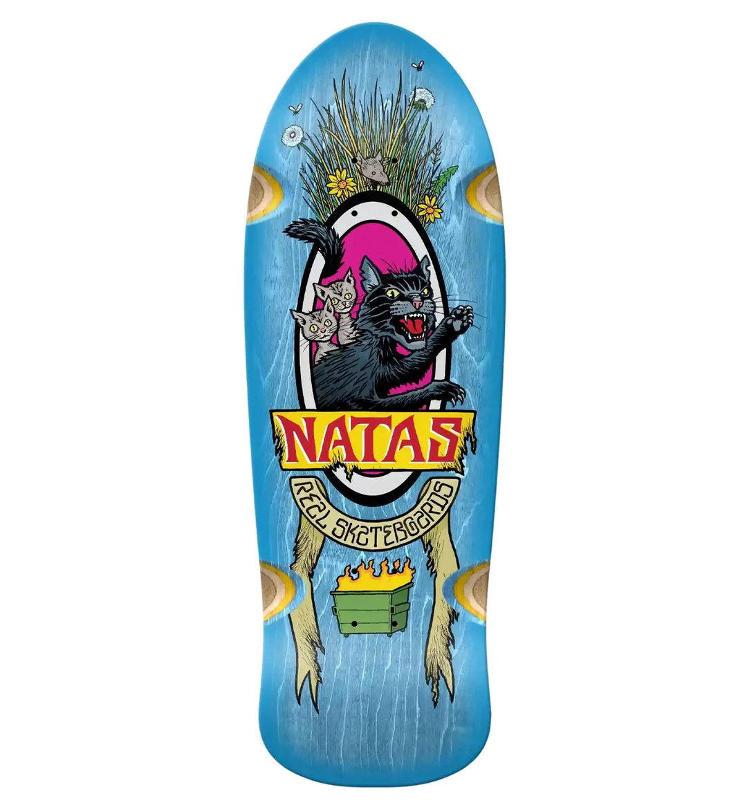 Real Natas Panther Guest Deck 10.8 featuring iconic panther artwork, wide shape, and bold throwback graphics.