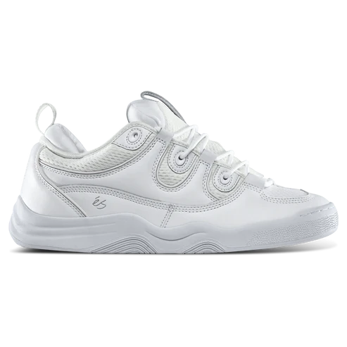 éS Two Nine 8 skate shoe in all-white leather with retro styling and padded support