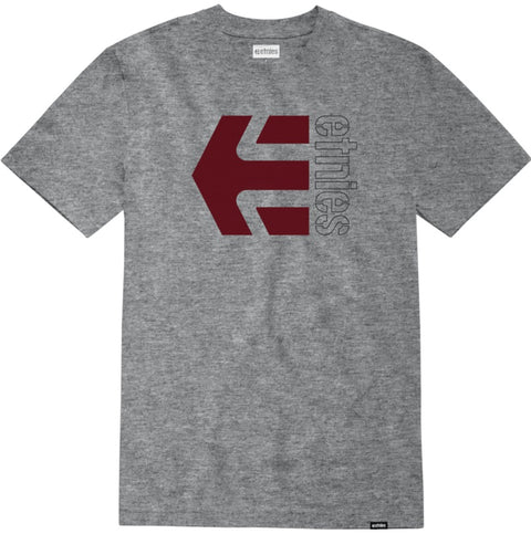 etnies Corp Combo Tee, Grey Burgundy