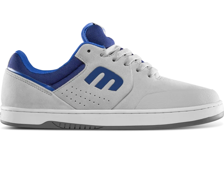 etnies Marana Michelin skate shoe in grey, navy, and red with durable cupsole and reinforced toe design