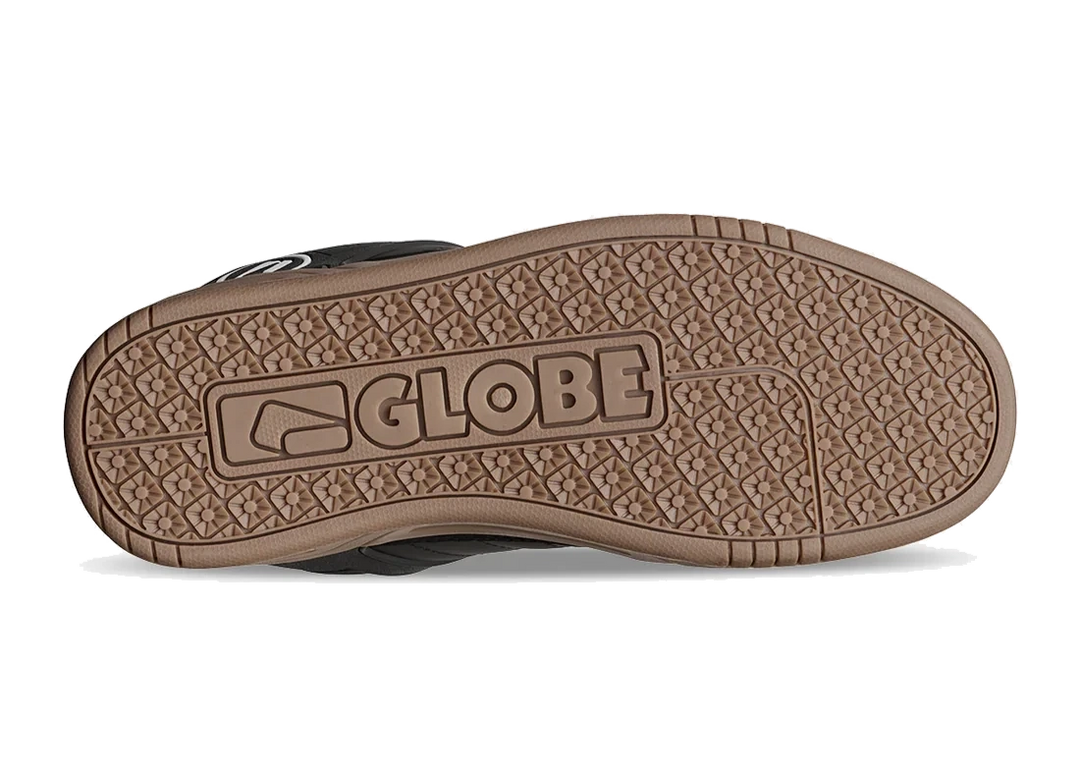 Globe skateboard shoe sole with brand logo on a white background
