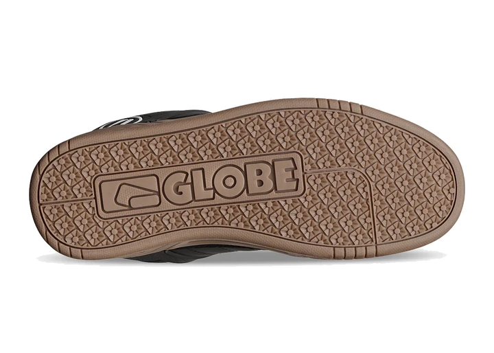Globe skateboard shoe sole with brand logo on a white background