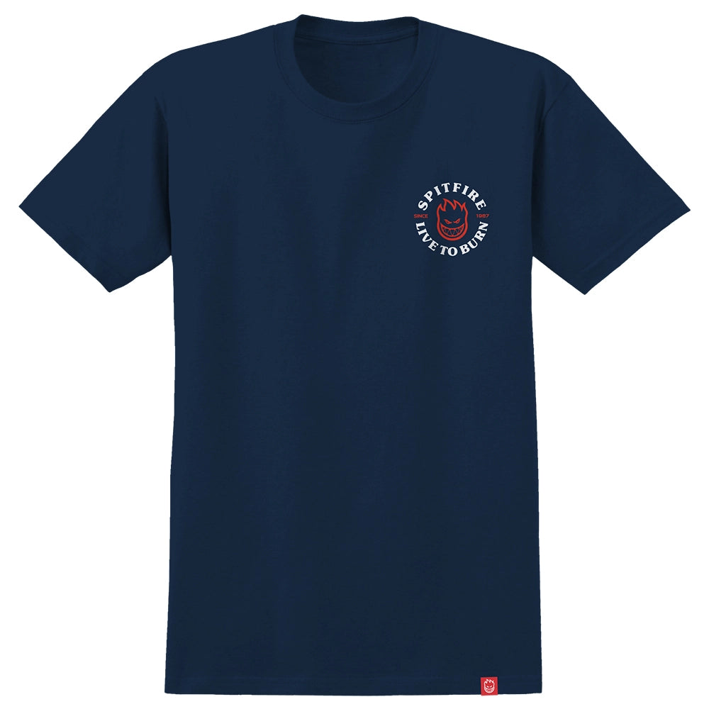 Spitfire Live to Burn Tee, Navy