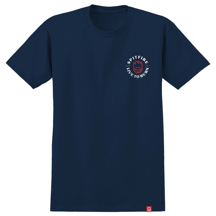 Spitfire Live to Burn Tee, Navy