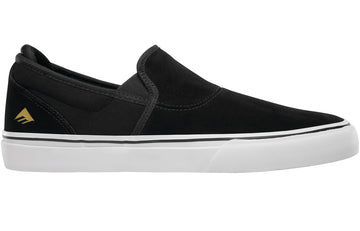 Emerica Wino G6 Slip-On Shoe, Black White Gold
