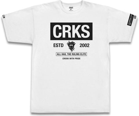 Crooks & Castles All Hail The Ruling Elite Tee, White
