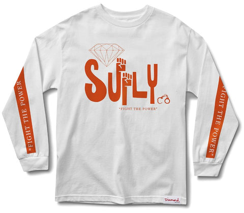 Diamond Supply Co Oppose LS Tee, White