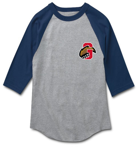 Grizzly Varsity Paw 3/4 Tee, Navy