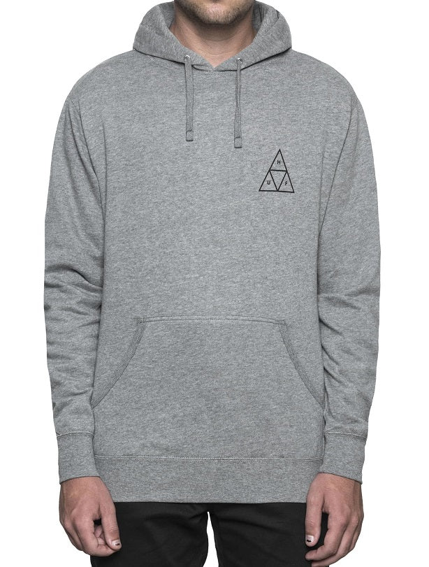 HUF Essentials Triple Triangle Pullover Hoodie, Heather Grey – SK8