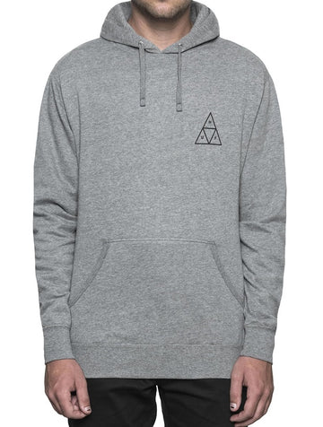 HUF Essentials Triple Triangle Pullover Hoodie, Heather Grey