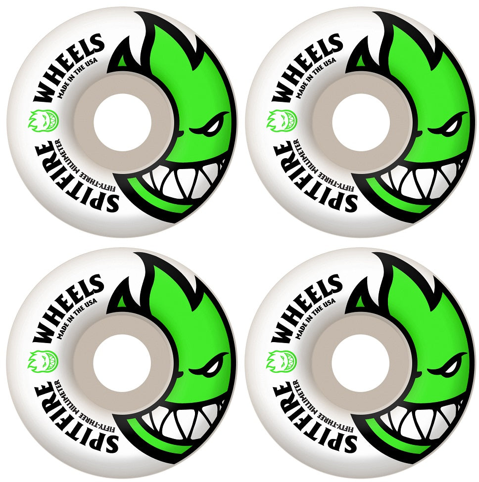 Spitfire Bighead 99D Wheels 53mm with classic flame graphic, built for speed, control, and smooth street or park sessions.