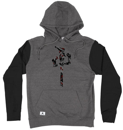 RDS Two Tone Chung Brushed Camo Hoodie, Charcoal Heather Black