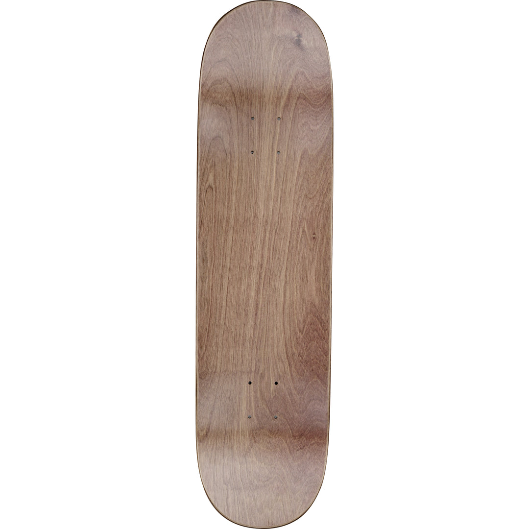 Wooden skateboard deck on a white background