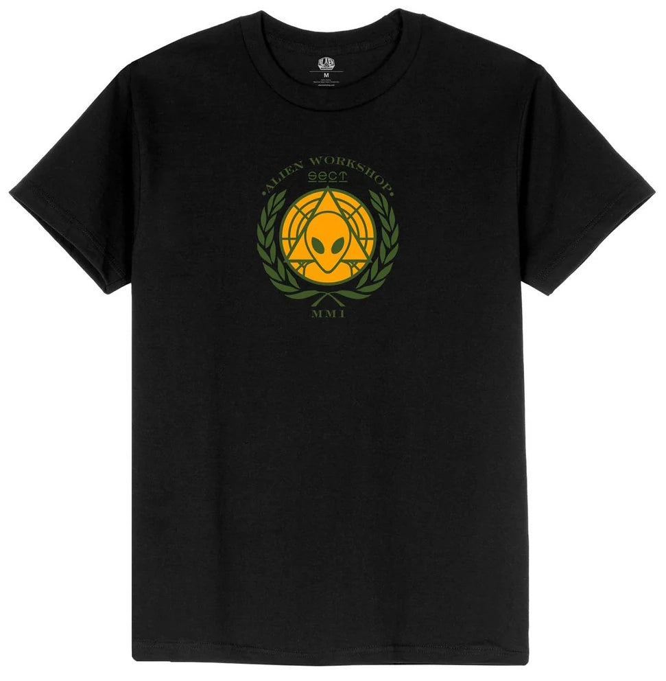 Alien Workshop AWOL black t-shirt with screenprinted chest logo graphic