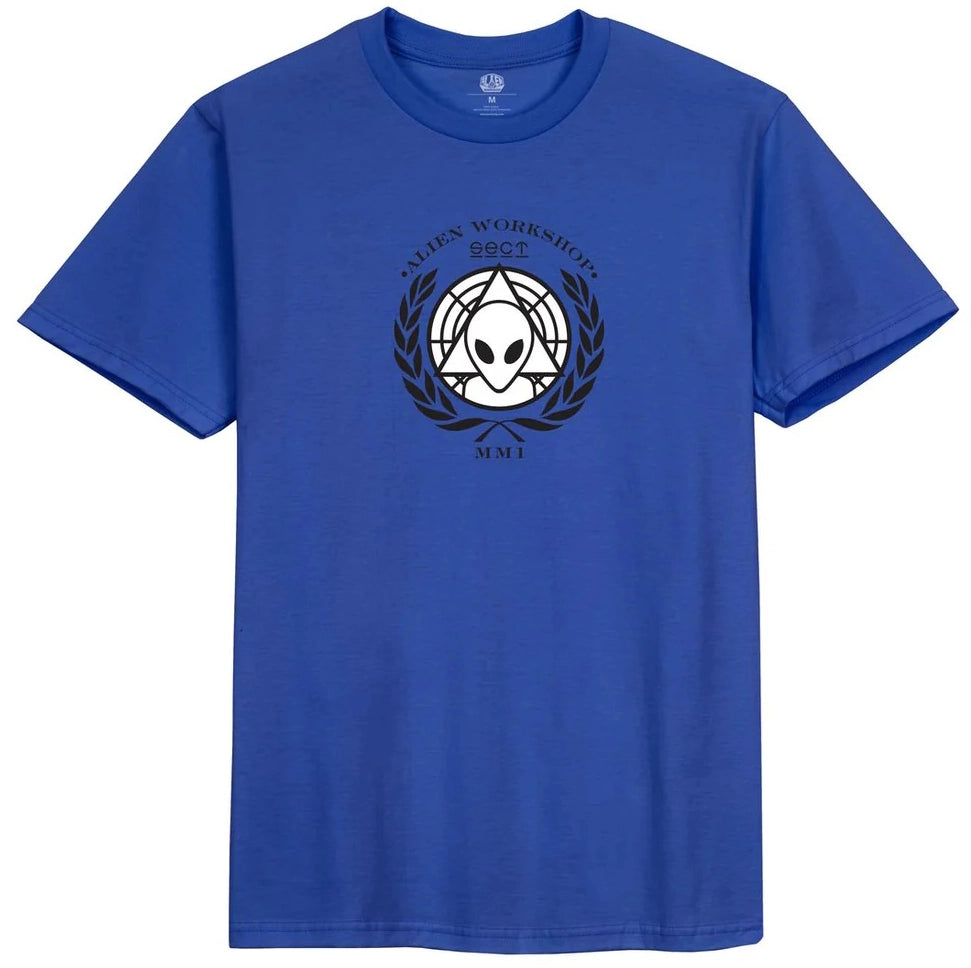 Alien Workshop AWOL dark blue t-shirt with classic alien logo chest graphic