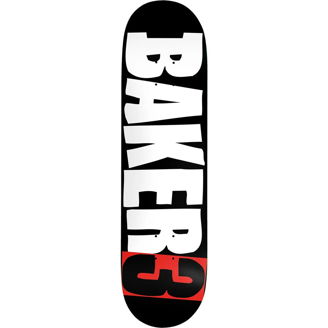 Baker Brand Logo 3 Black White Red 8.25 skateboard deck with oversized Baker graphic