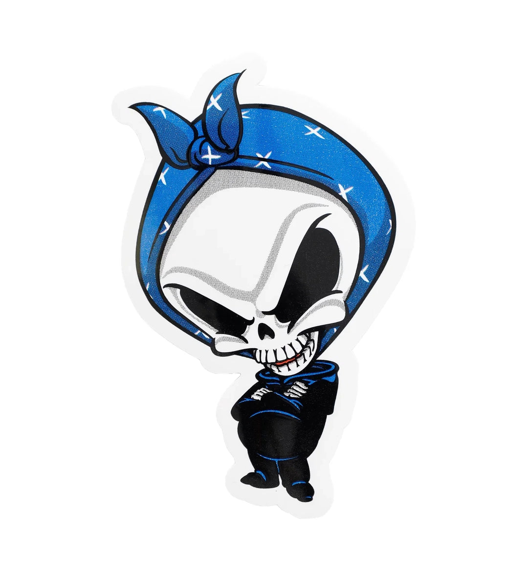 Blind Gangsta Reaper sticker featuring the iconic Reaper character wearing a blue bandana.