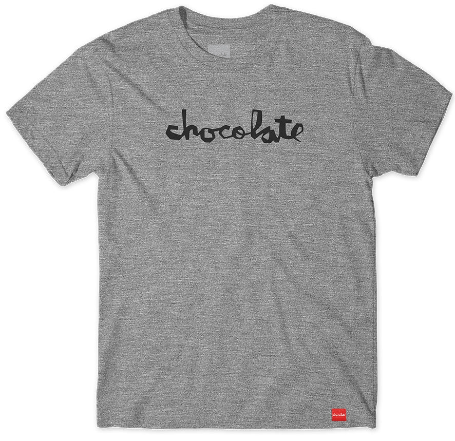 Chocolate Original Chunk grey skate t-shirt with black logo