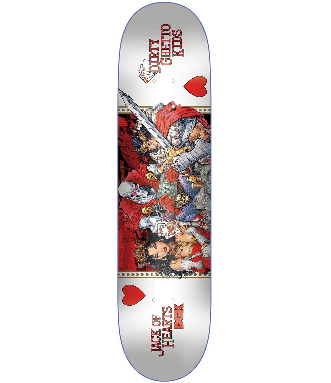 DGK Jack of Hearts Jack Curtin skateboard deck 8.25 with playing card inspired graphic