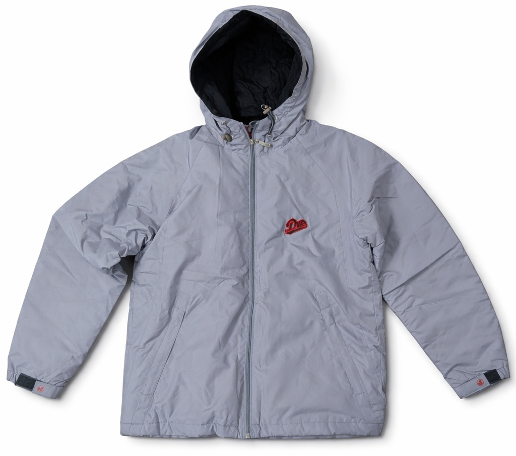 Grey DVS Hayden hooded fall winter jacket with embroidered logo