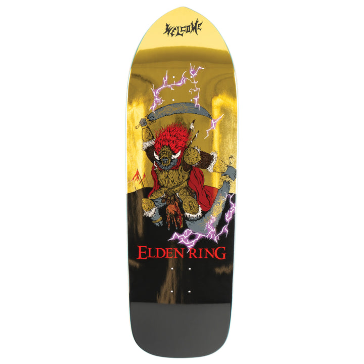  Welcome x Elden Ring Radahn Deck 10.5 with gold foil, Radahn artwork, purple veneer top, and oversized rune logo