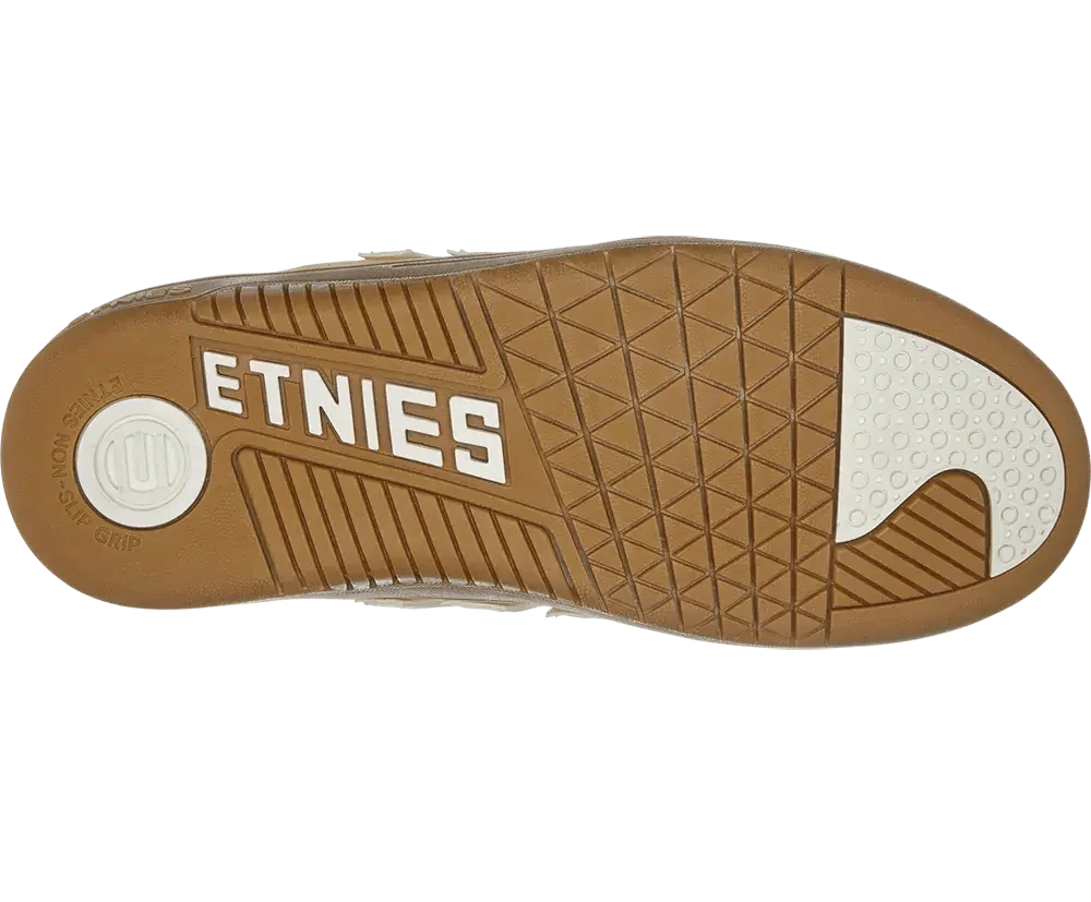 Etnies skateboard shoe sole with brand logo on a white background