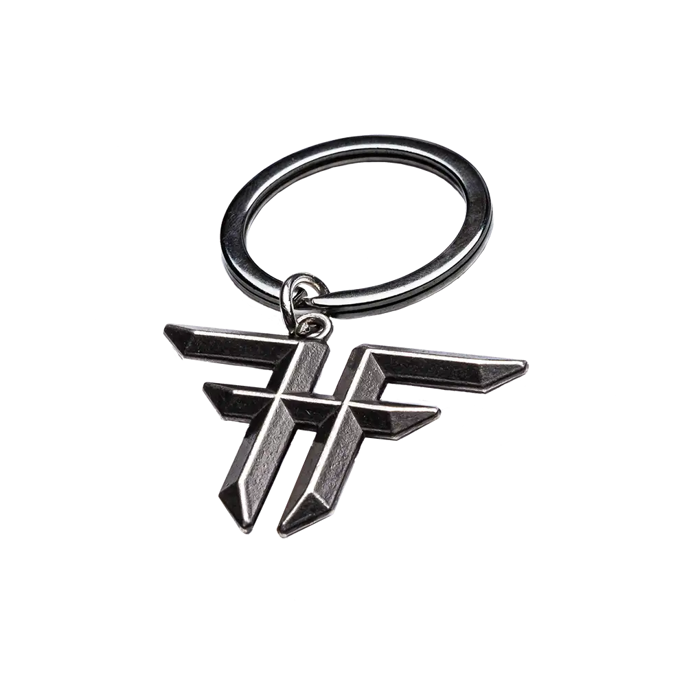 Fallen Insignia metal keychain silver skate brand logo key ring accessory