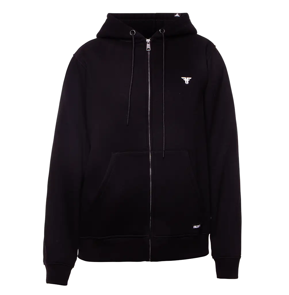 Fallen zip hoodie black mens with small logo