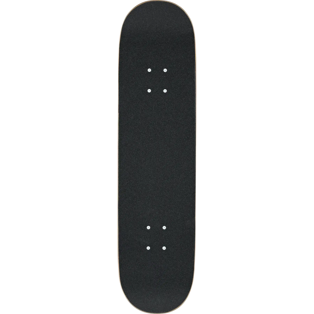Black skateboard deck on a white background