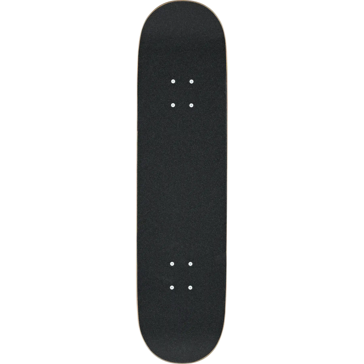 Black skateboard deck on a white background