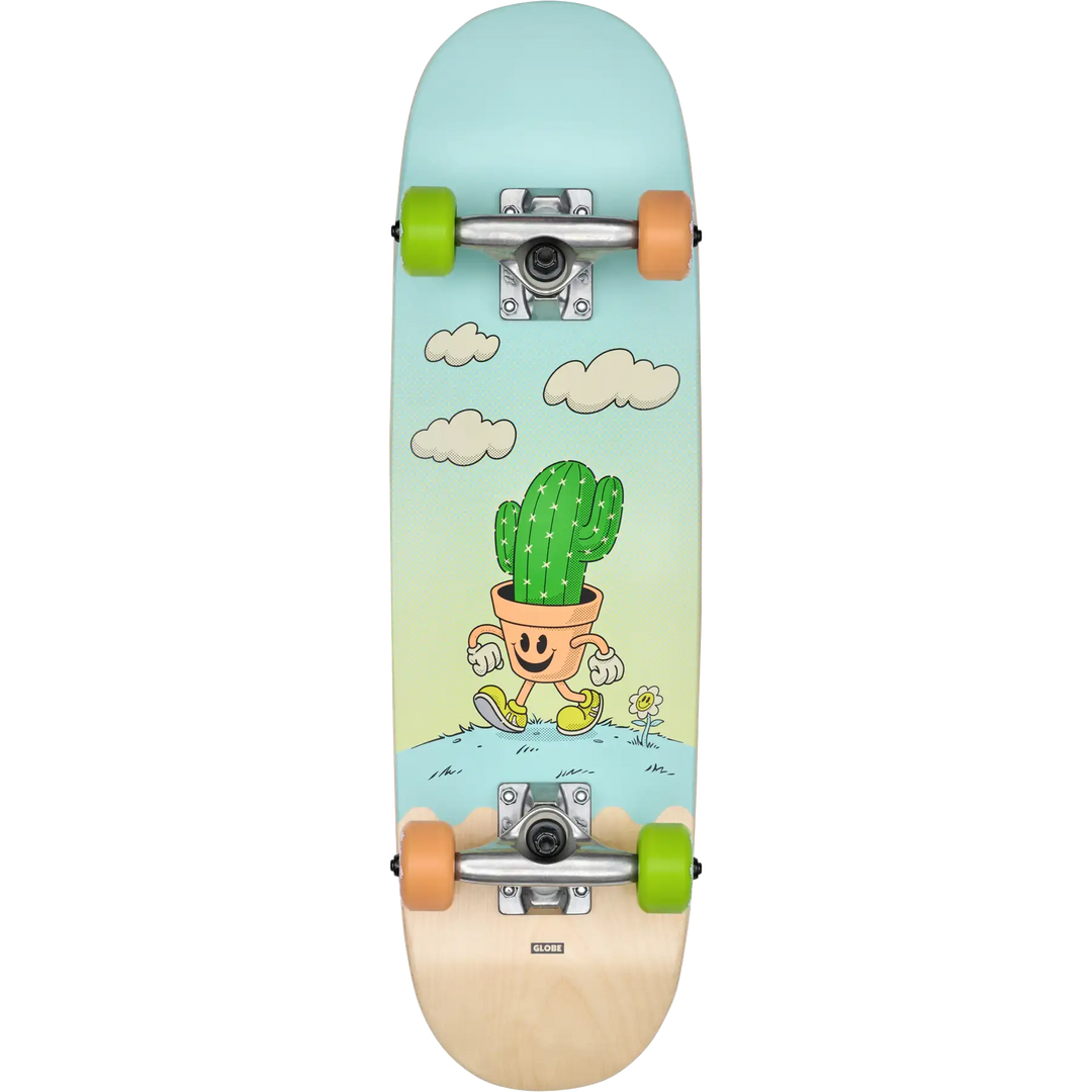 Globe Kids Softie complete skateboard 7.125 cactus graphic with soft wheels