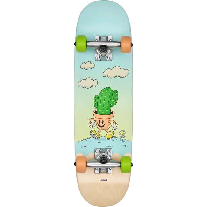 Globe Kids Softie complete skateboard 7.125 cactus graphic with soft wheels