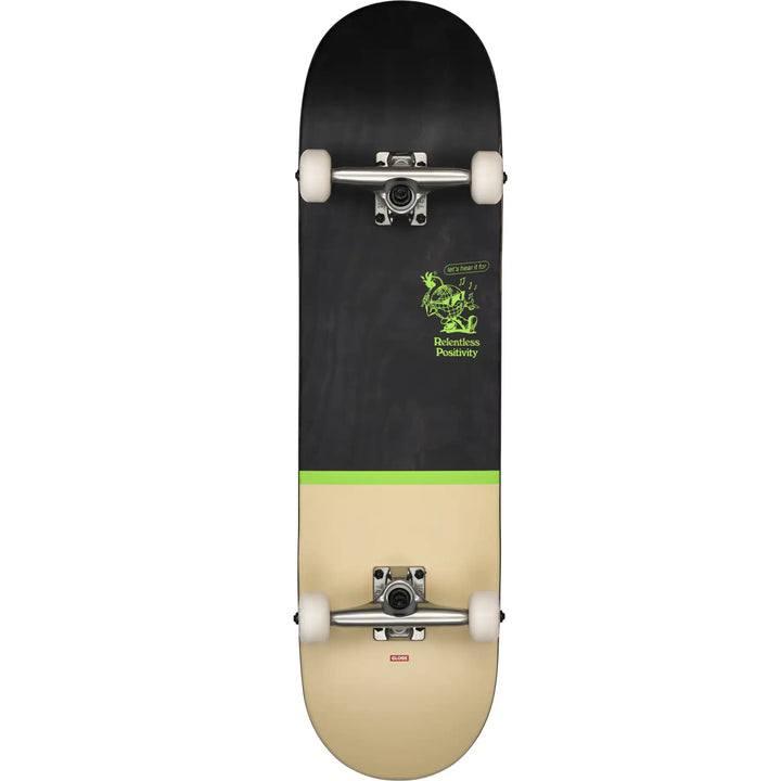 Globe G1 Posi-Dip 8.25 Black Green complete skateboard with Tensor trucks and 53mm wheels