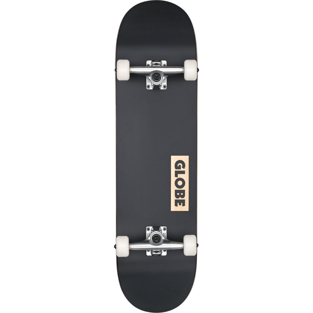 Globe Goodstock complete skateboard black 8.375 with Tensor trucks and white wheels