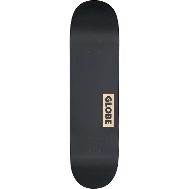 Globe Goodstock skateboard deck black 8.375 with matte finish and logo graphic