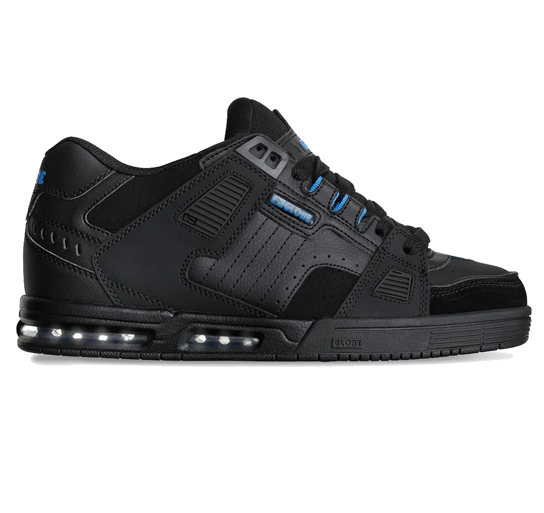  Side view of Globe Sabre skate shoe in Onyx Blue with Nitrocel airbag midsole