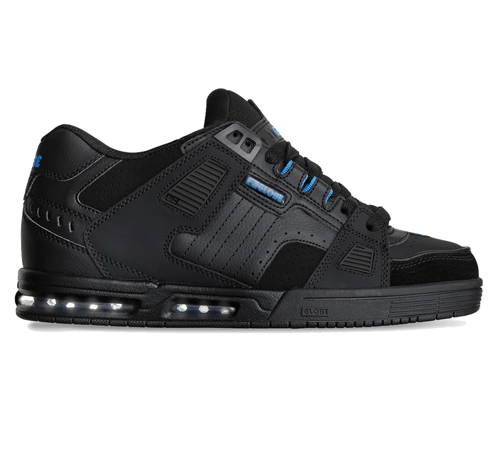  Side view of Globe Sabre skate shoe in Onyx Blue with Nitrocel airbag midsole