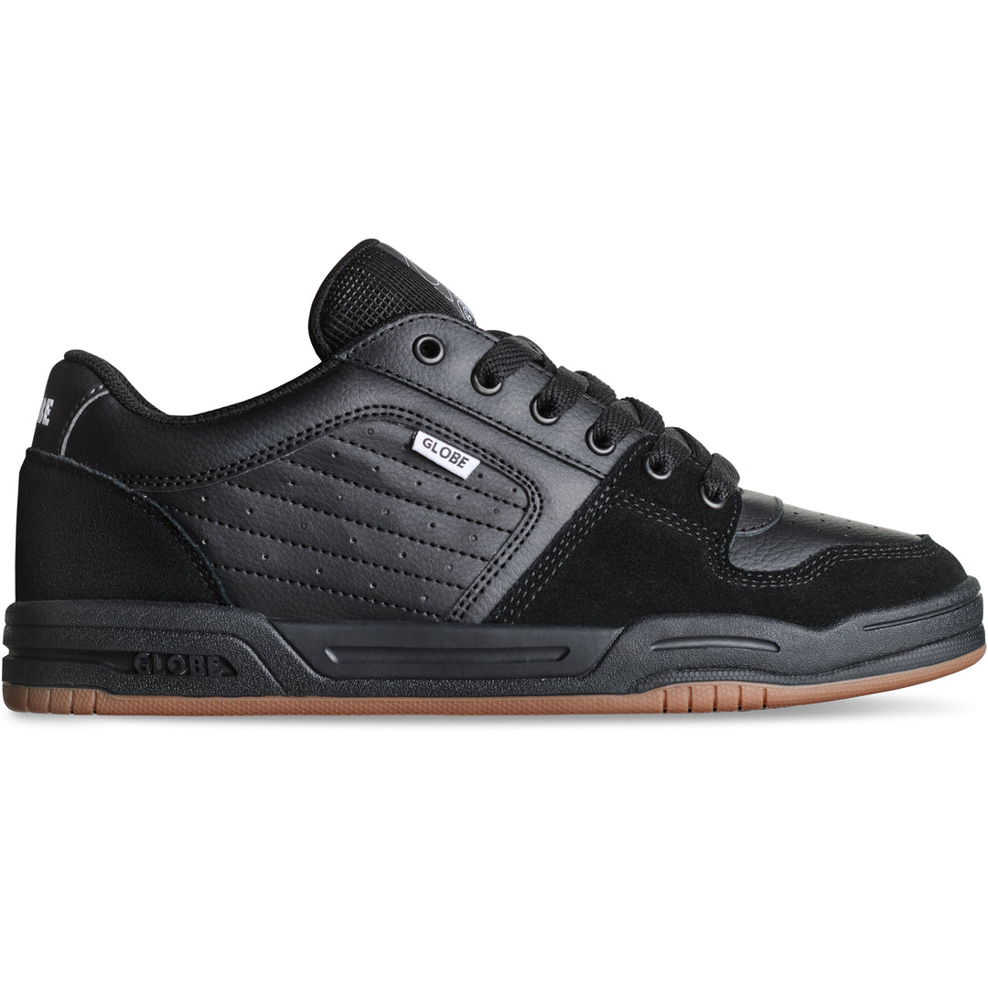 Globe Mojo 2.0 skate shoes black gum with suede leather upper and Strobo cupsole