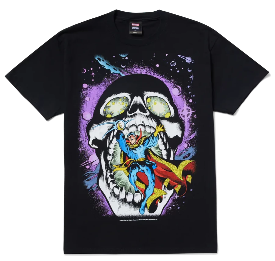 HUF x Avengers Strange Skull Tee, Black