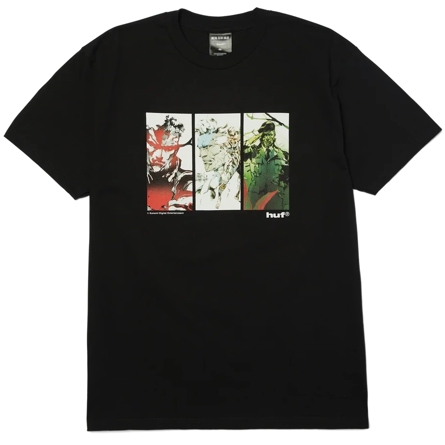 HUF x Metal Gear Solid Legacy Tee Black front and back graphic