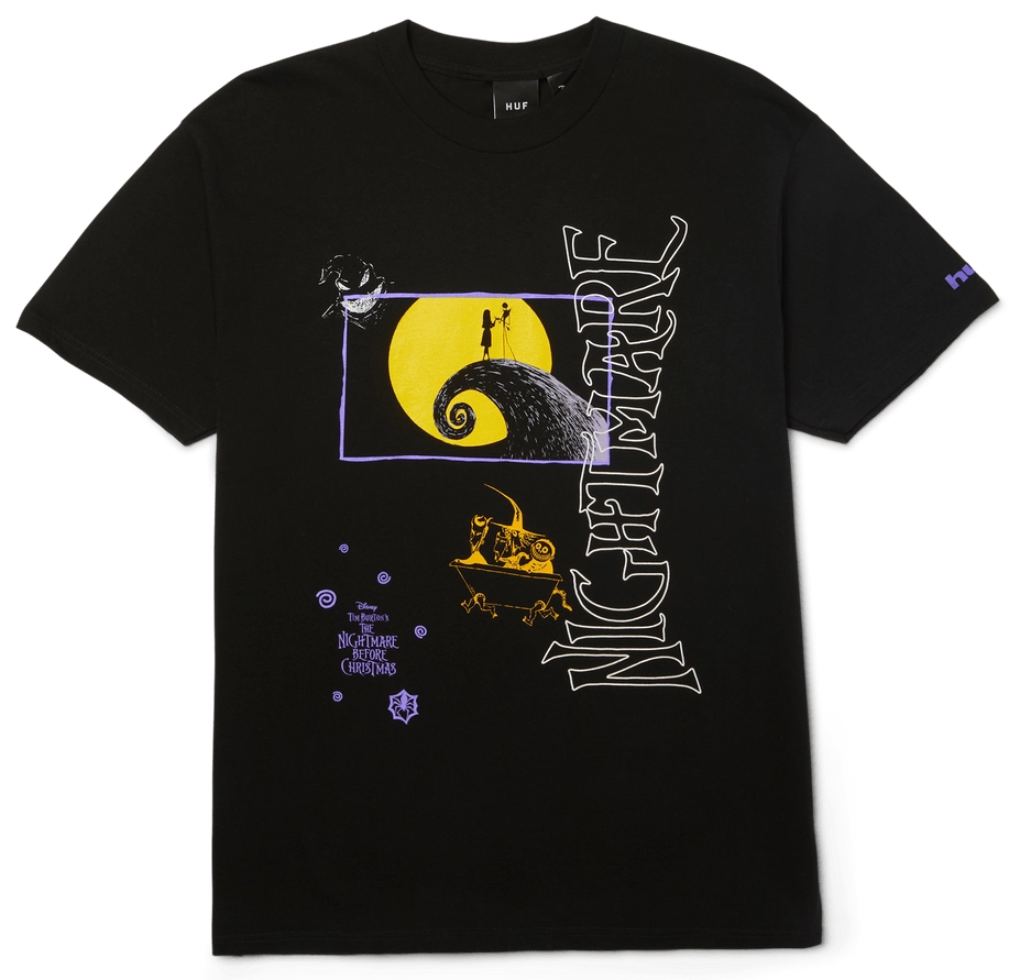 HUF x The Nightmare Before Christmas Dream Tee black with Jack Skellington artwork and HUF Disney graphics